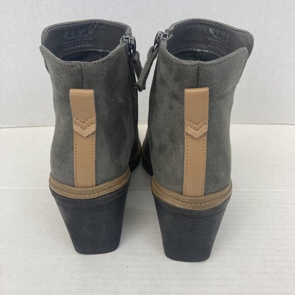Dr Scholls Suede Finderkeeper Boots Womens Size 7M Gray Block Heel Ankle Booties - Picture 10 of 15